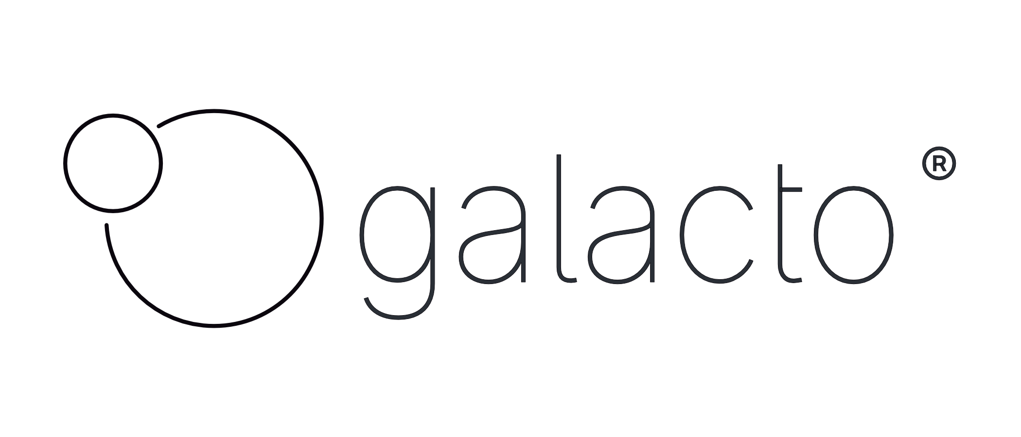 Galacto logo with an illustrated clear-space boundary