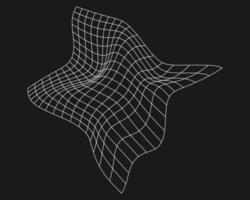 Supplied warped wireframe grid showing a curved field